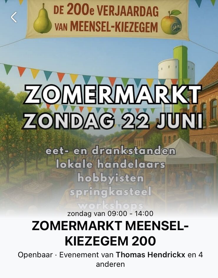 Zomermarkt 200e verjaardag Meensel-Kiezegem