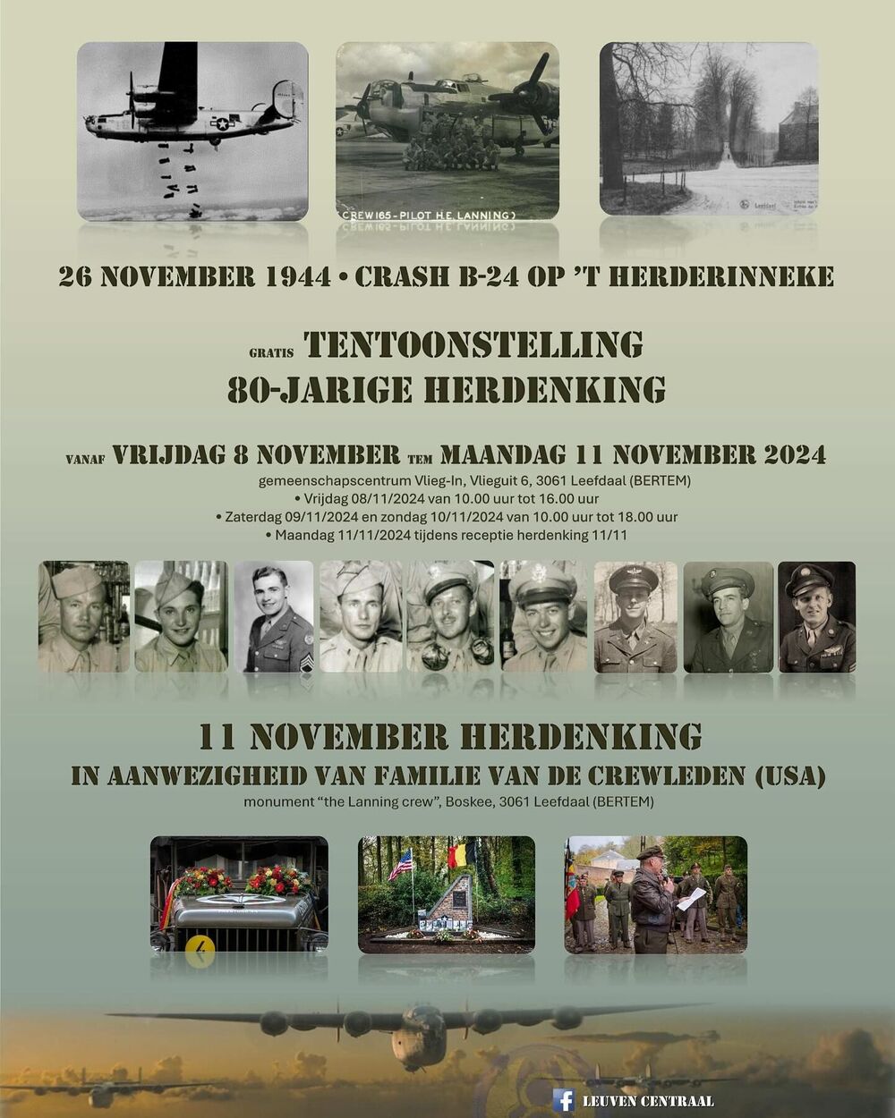 80ste verjaardag Crash B24 bommenwerper Leefdaal