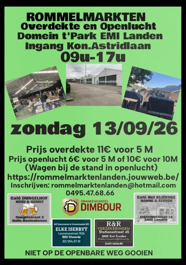 Rommelmarkt Domein t'park EMI Landen