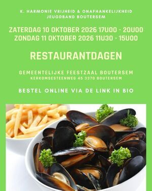 Restaurantdagen in Boutersem op 10 en 11 oktober
