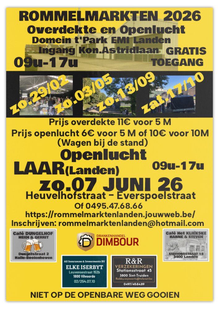 Rommelmarkt Domein 't park EMI Landen