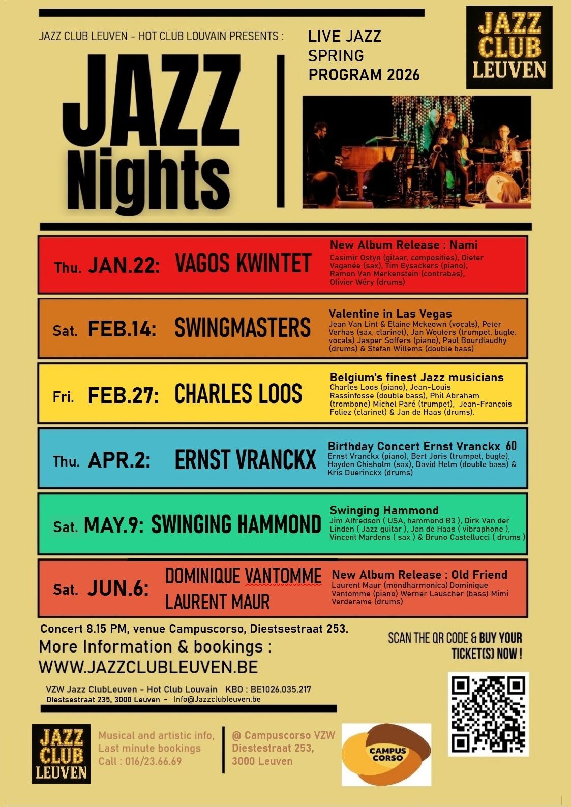 Jazz Club Leuven presents "VALENTINE IN PURE CLASSY LAS VEGAS STYLE": LIVE JAZZ MUSIC, DA