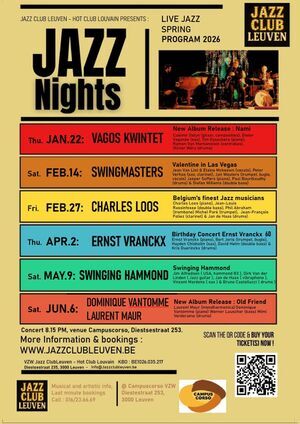 Jazz Club Leuven presents "VALENTINE IN PURE CLASSY LAS VEGAS STYLE": LIVE JAZZ MUSIC, DA