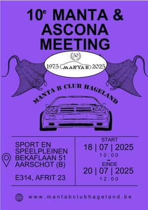 50 jaar Manta B, mantatreffen Manta B club Hageland.