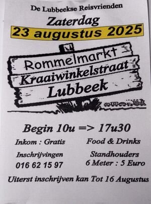 Rommelmarkt kraaiwinkelstraat Lubbeek De Lubbeekse Reisvrienden