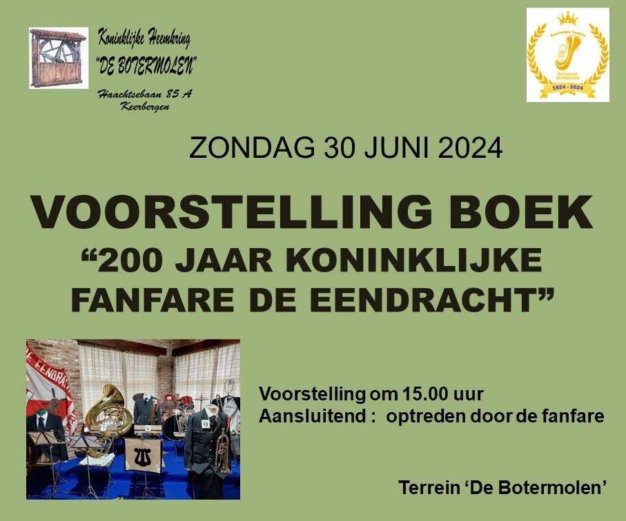 Voorstelling Boek " 200 jaar Koninklijke Fanfare De Eendracht