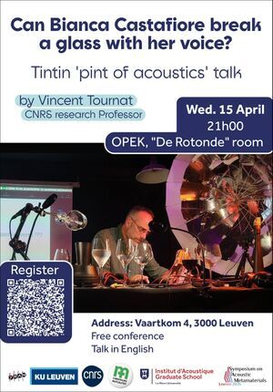 Tintin "Pint of Acoustics" talk: "Can Bianca Castafiore break a glass with her voice?"