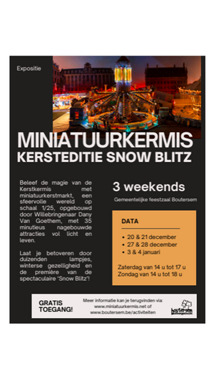 Miniatuurkermis Kersteditie met Snow Blitz