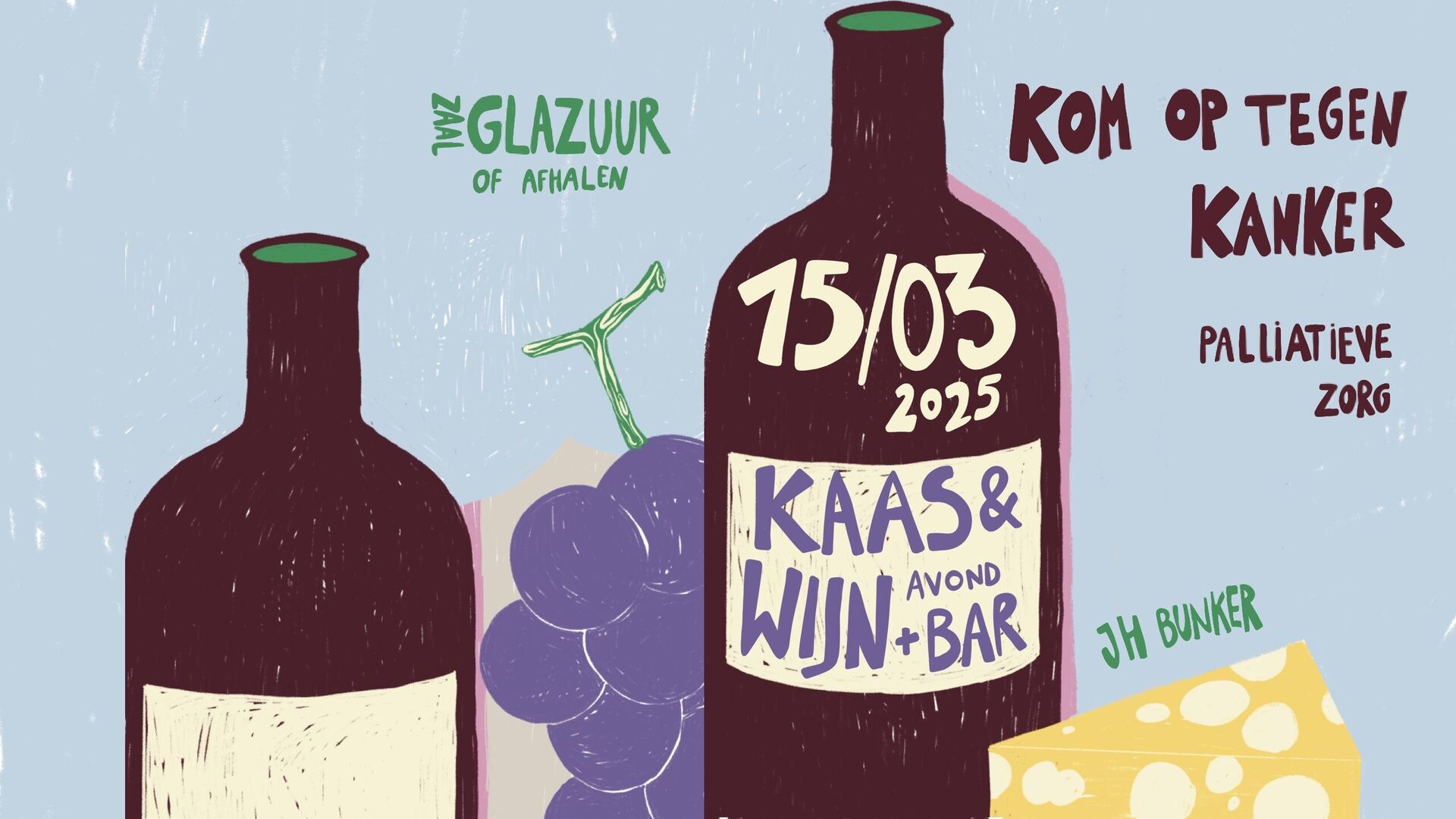 16e BUNKER Kaas- en wijnavond tvv Kom Op Tegen Kanker & Fonds Palliatieve Zorg