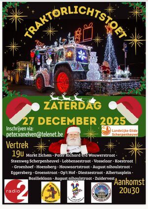 Verlichte Tractorstoet