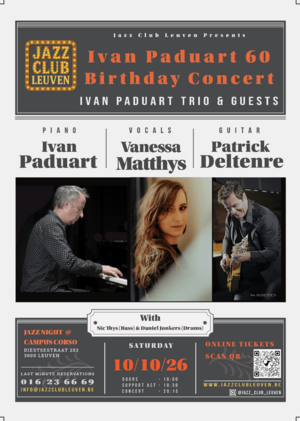 Jazz Club Leuven Live Music presents : Ivan Paduart 60 - Birthday Concert