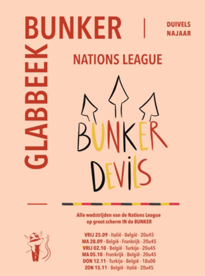 Bunker nations League op groot scherm