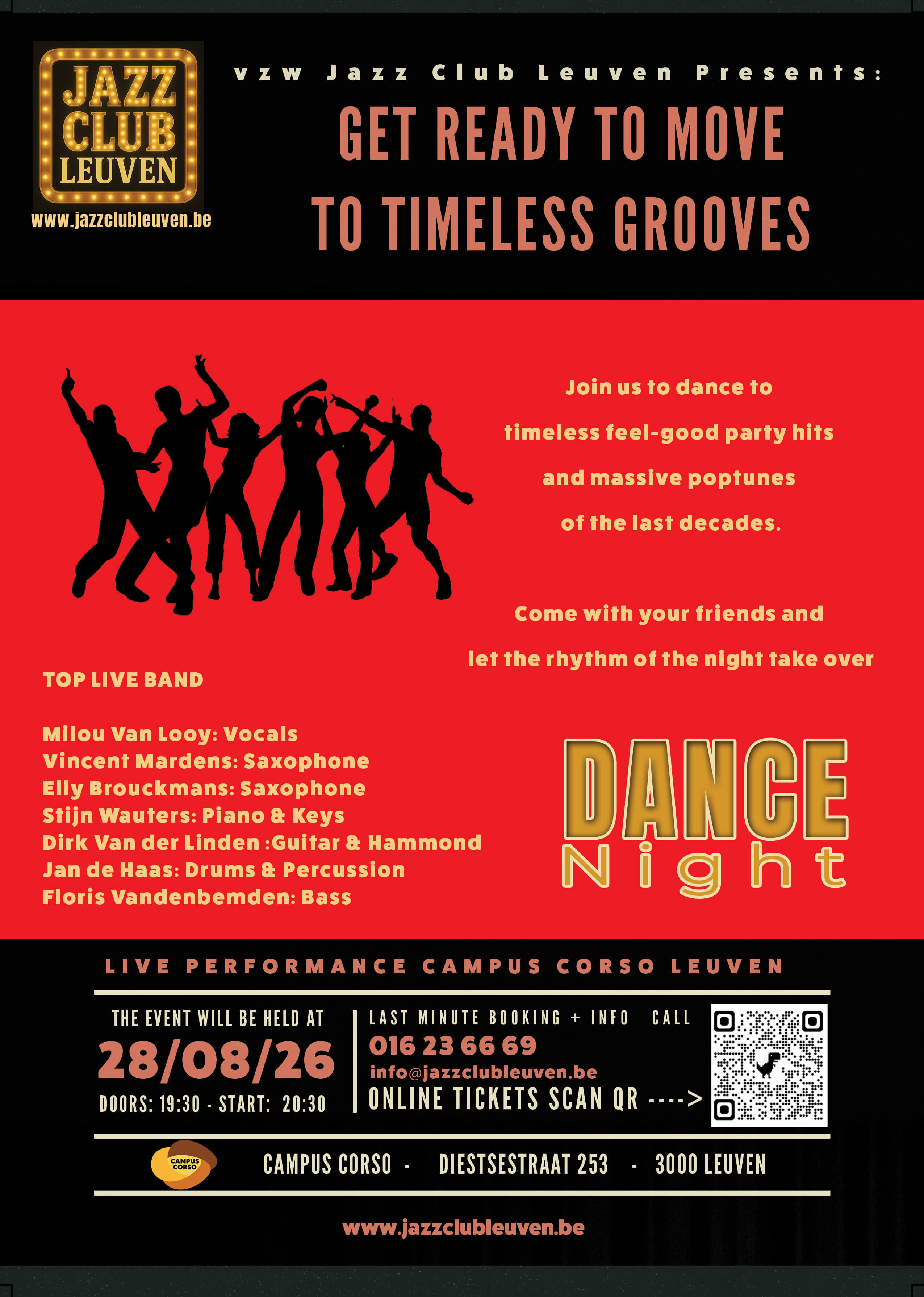LIVE BAND PARTY NIGHT: timeless grooves, feel-good party hits and massive pop tunes of the last deca