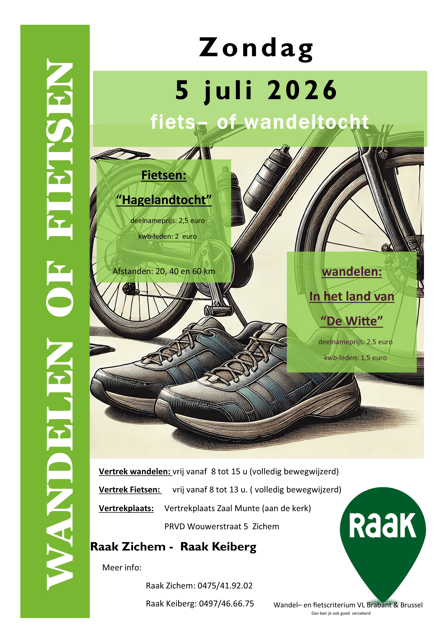 Wandelen in Het Land van De Witte en Hagelandtocht fietsen
